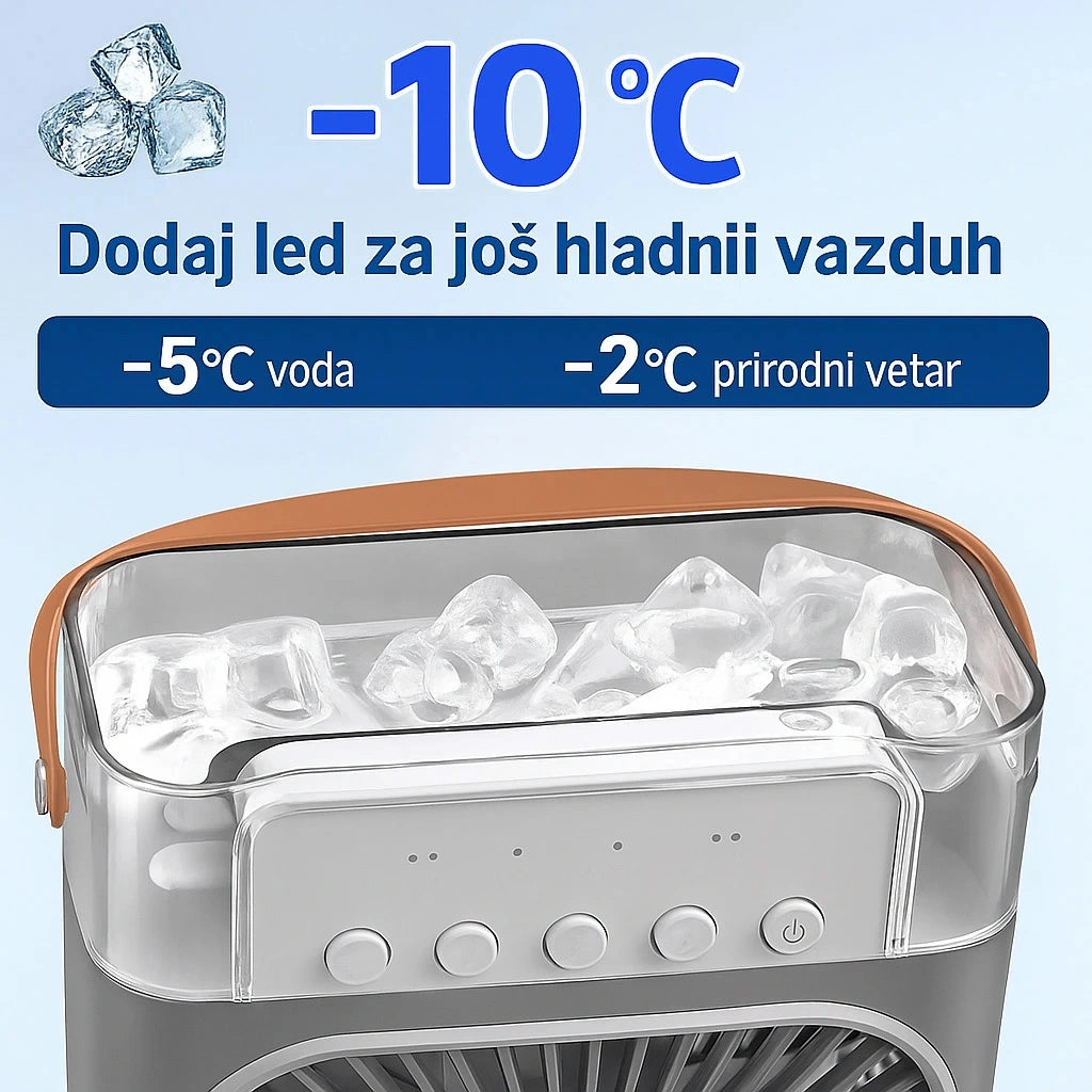 Prenosivi Rashladni Ventilator sa Ovlaživačem i LED Osvetljenjem