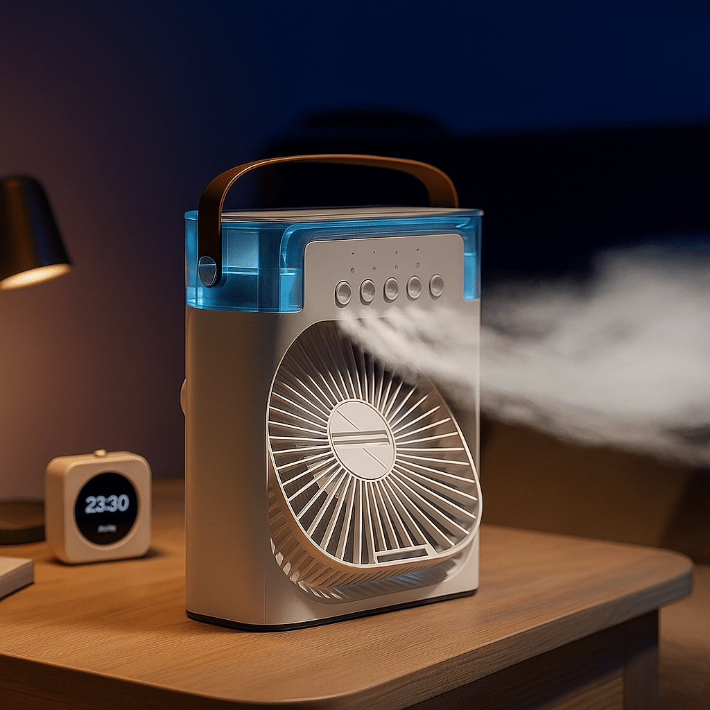 Prenosivi Rashladni Ventilator sa Ovlaživačem i LED Osvetljenjem