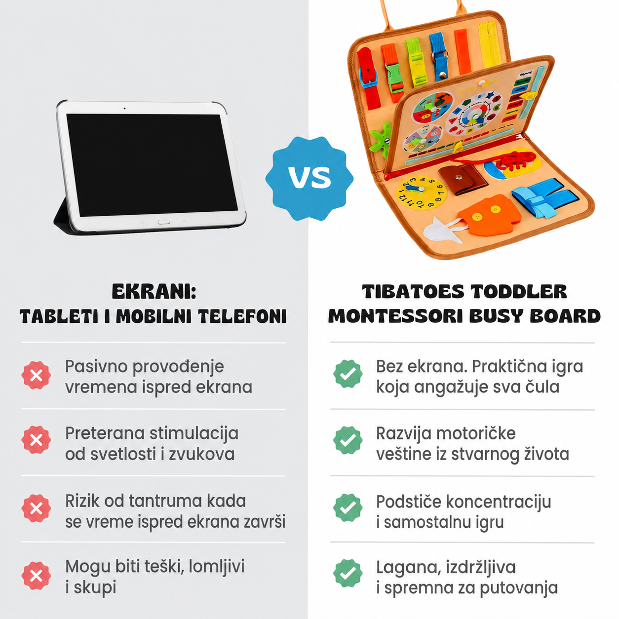 Montessori Busy Board za Decu – Edukativna Igračka Bez Ekrana