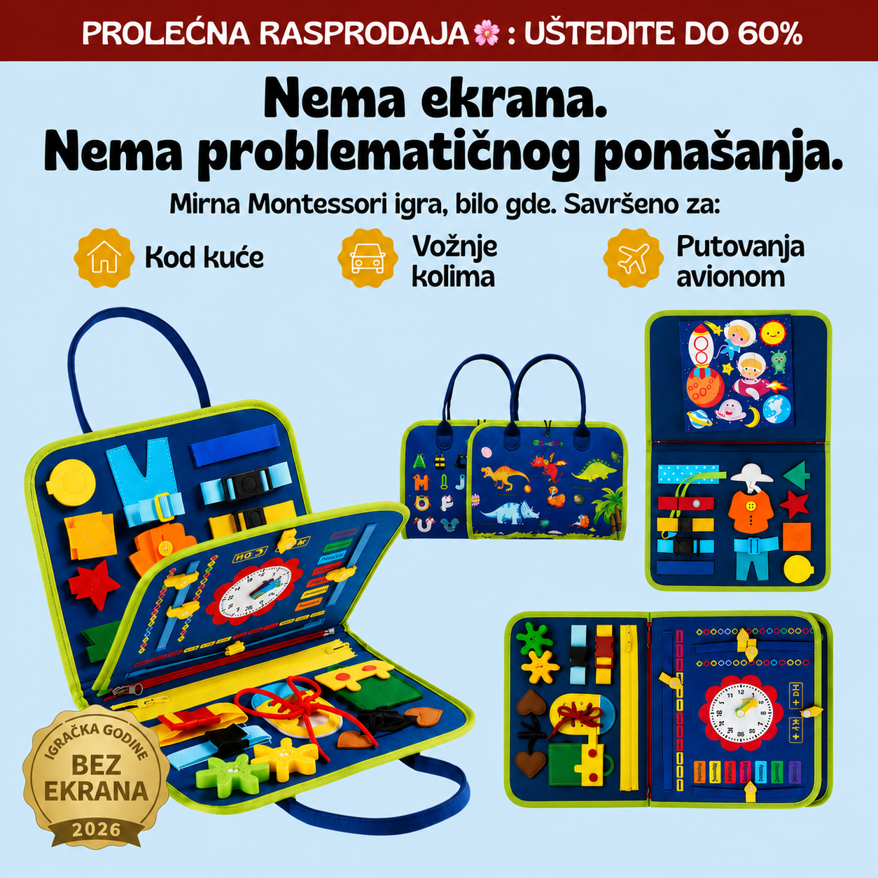 Montessori Busy Board za Decu – Edukativna Igračka Bez Ekrana