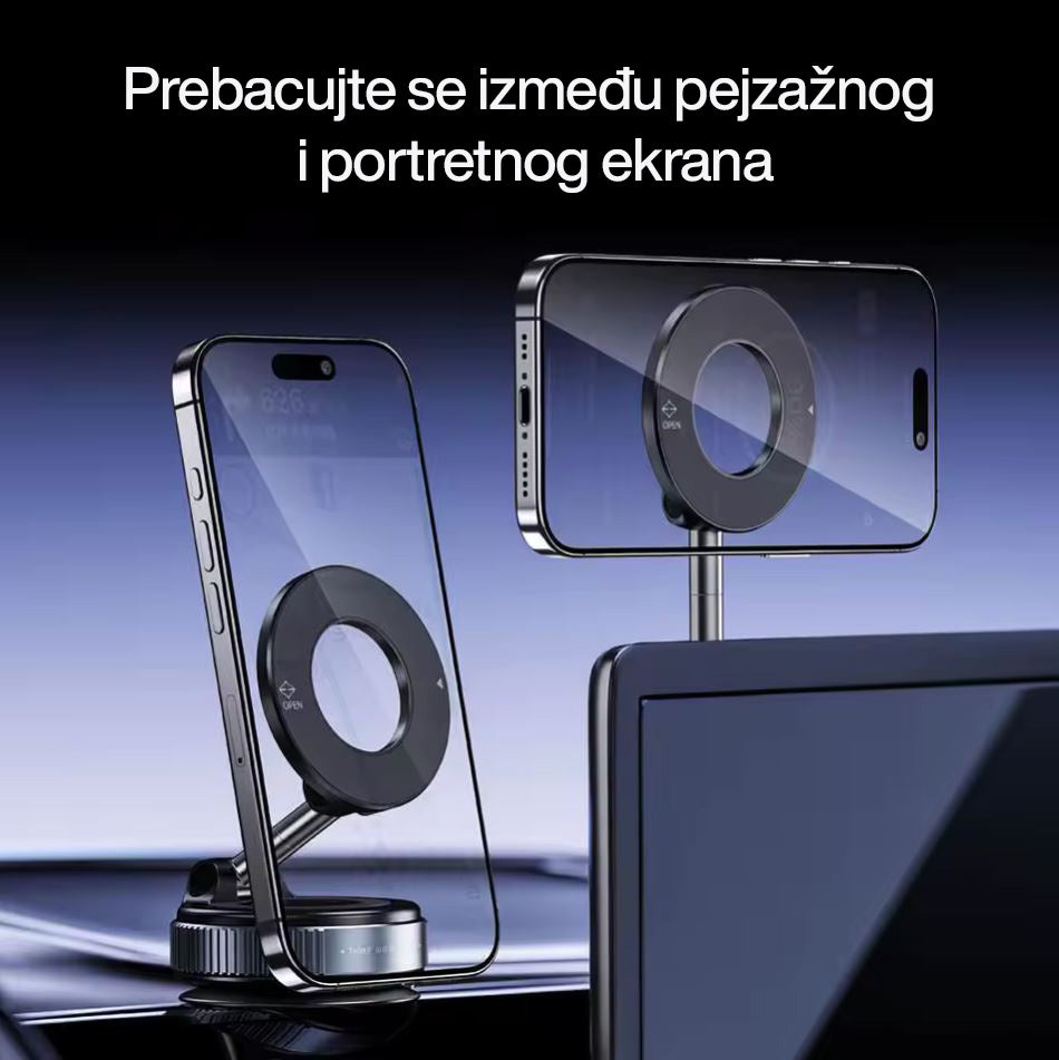 Univerzalni magnetni držač za telefon – 360° sklopivi stalak za auto, sto i kupatilo